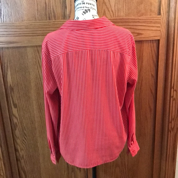 Laura Scott Women’s Size 14 Red and White Striped Blouse - Picture 3 of 4